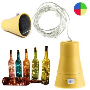 KOREK DO BUTELKI LAMPKA SOLARNA 10 LED MULTICOLOR
