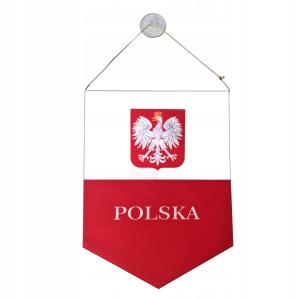 PROPORCZYK flaga POLSKA Z PRZYSSAWKĄ