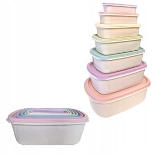 Pojemniki Plastikowe z pokrywką Pojemnik 7 sztuk LUNCHBOX