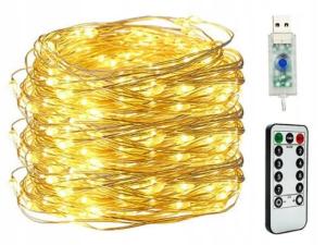 LAMPKI DRUCIKI Lampki LED USB 20 metrów CIEPŁE LED