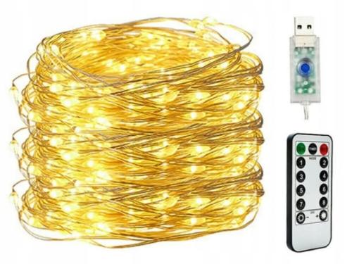 LAMPKI DRUCIKI Lampki LED USB 20 metrów CIEPŁE LED