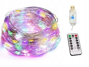 LAMPKI DRUCIKI Lampki LED USB 20 metrów multikolor LED