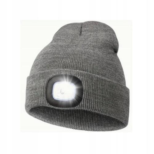 Czapka zimowa z lampką LED Szara