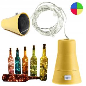KOREK DO BUTELKI LAMPKA SOLARNA 20 LED MULTICOLOR