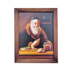 OBRAZEK OBRAZ Z ŻYDEM ŻYD RAMA DUŻY 35X28CM