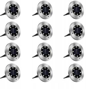 Lampki SOLARNE GRUNTOWE Disk Light 12 SZTUK