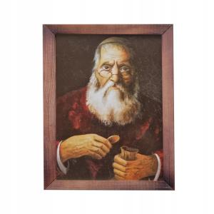 OBRAZEK OBRAZ Z ŻYDEM ŻYD RAMA DUŻY 35X28CM