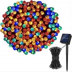 LAMPKI ŚWIĄTECZNE Solarne Zewnętrzne Ozdobne Ogrodowe 12 METRÓW 100 LED